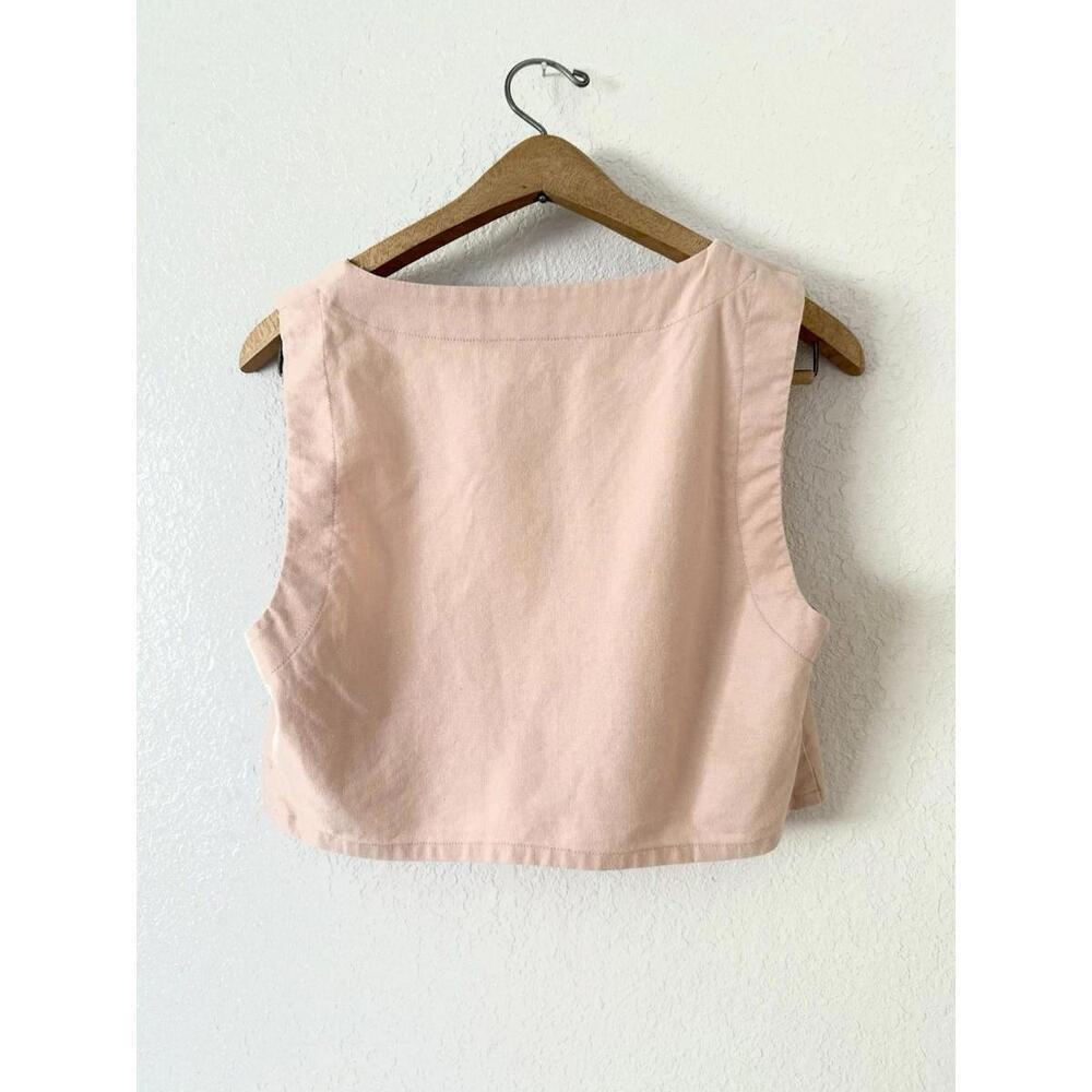 o.p.t Tank Crop Top Sleeveless Pink Square Neckline Size Medium - Picture 9 of 9